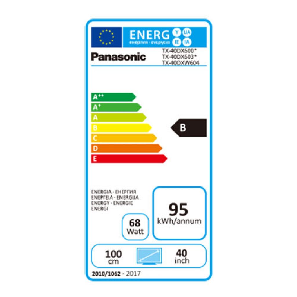 Panasonic TX-40DX600E eficiencia energética