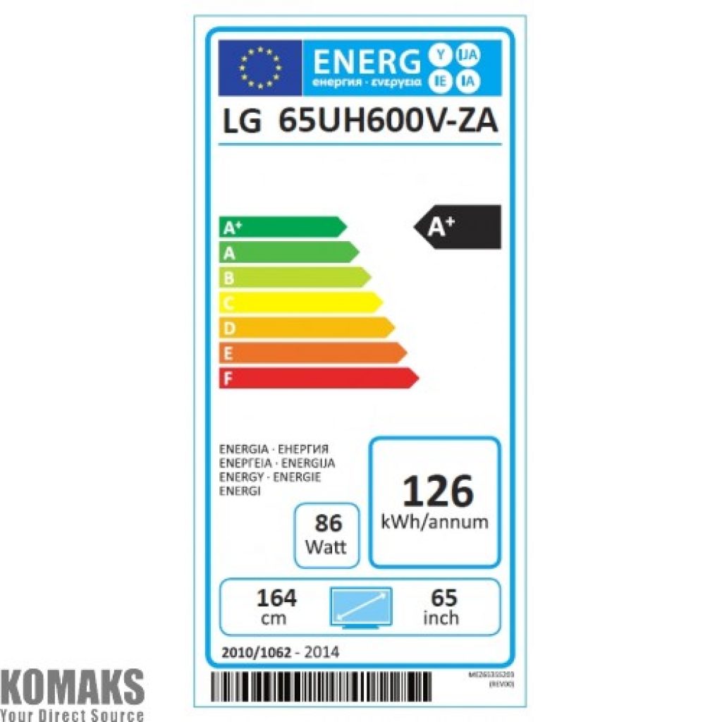 LG 65UH600V eficiencia energética