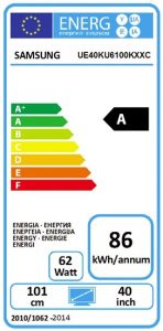 Samsung UE40KU6100 eficiencia energética