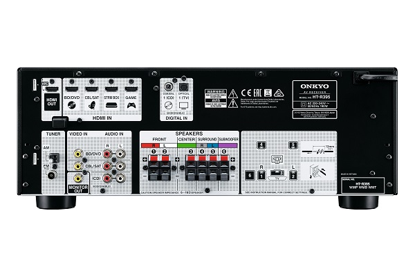 Conexiones de Onkyo HT-S3800 están bien organizadas HT-S3800