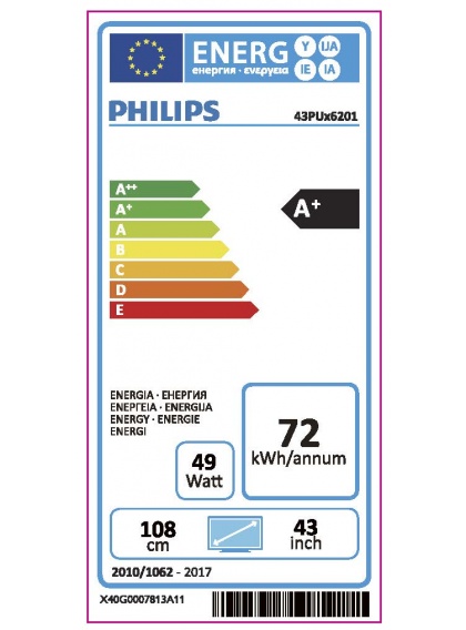 Philips 43PUS6201 energía