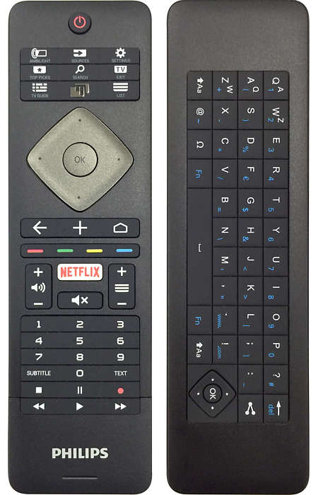 El mando de la TV incluye teclado