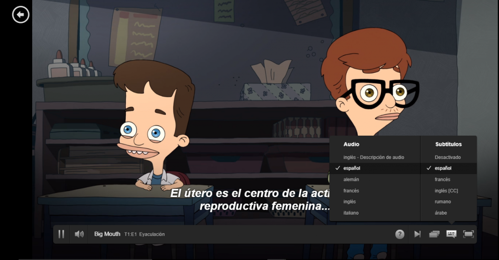 mantener el audio y los subtítulos en Netflix