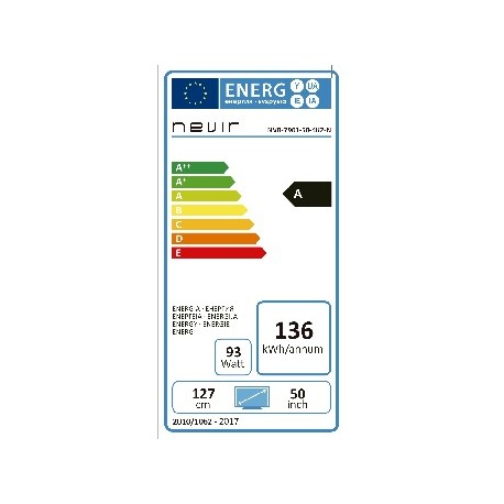 Consumo energético de Nevir NVR-7901-50-4K2-N 