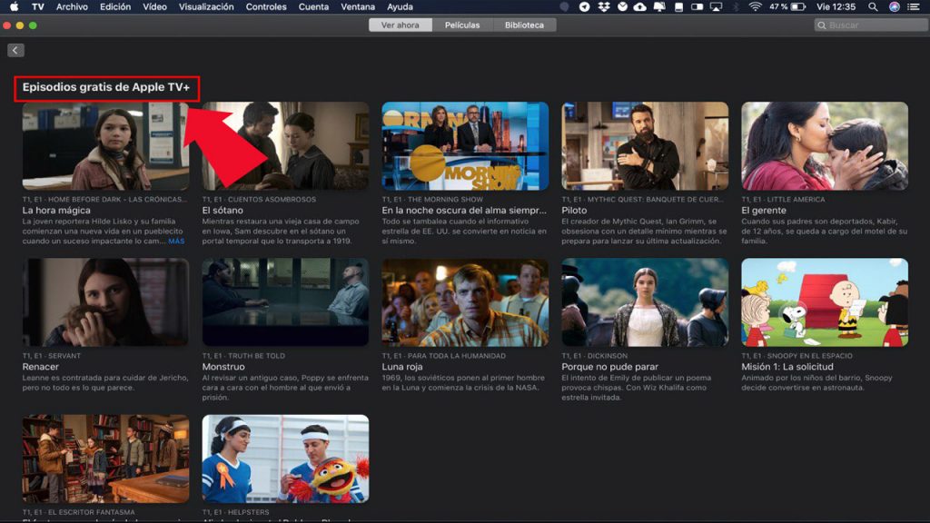 Contenido gratuito en Apple TV +