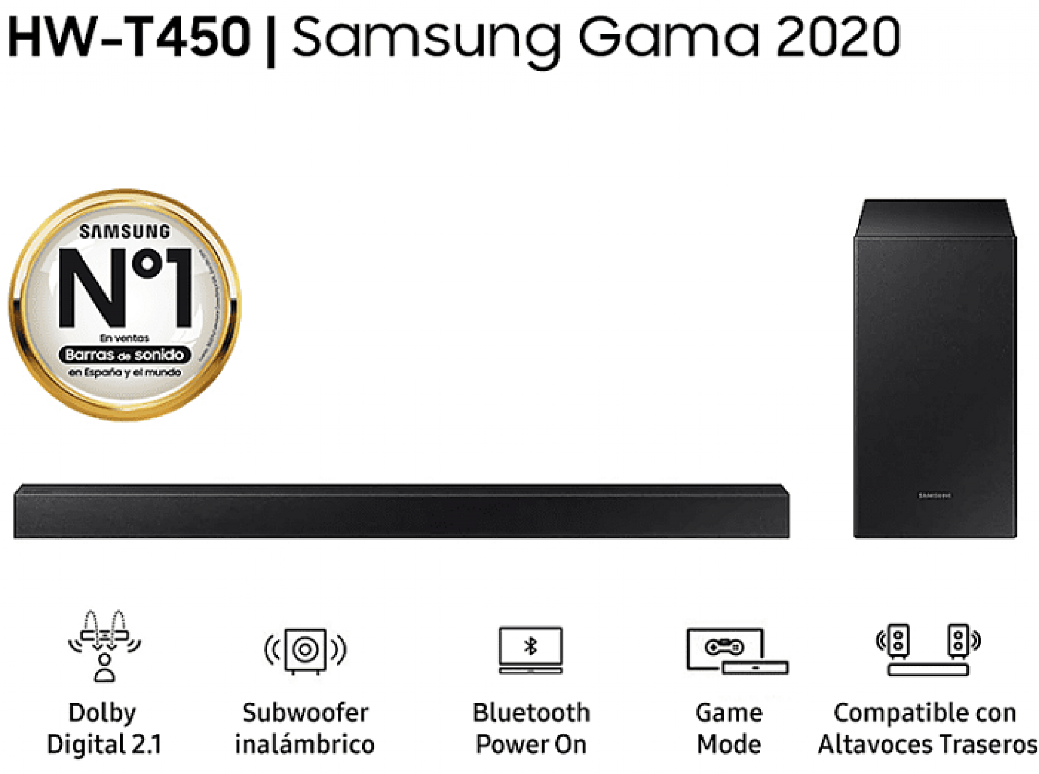 Samsung HWT450, una barra de sonido Dolby Digital 2.1 con Bluetooth