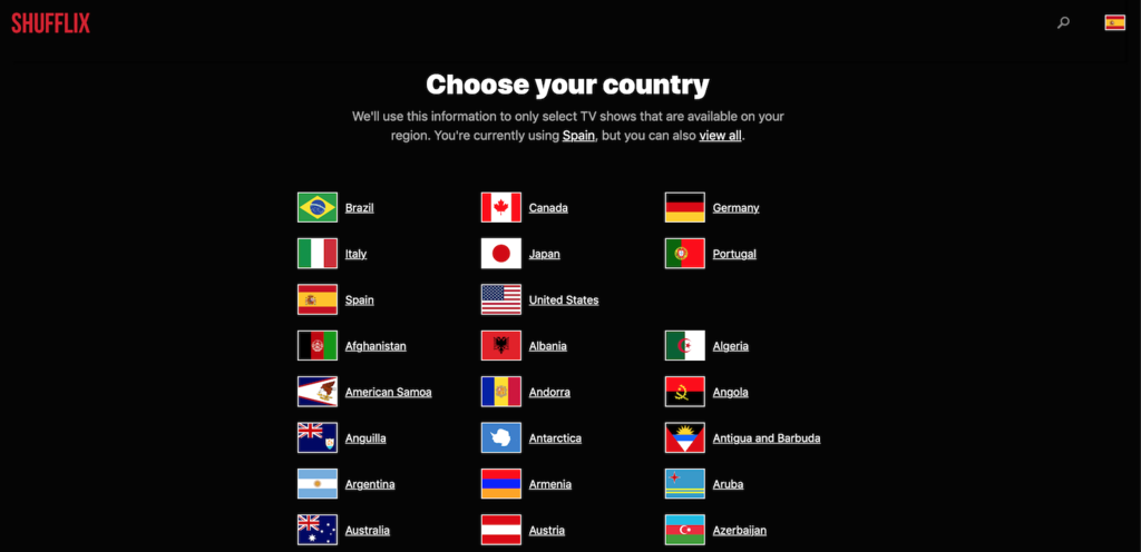 Lo primero que tienes que hacer es escoger tu país