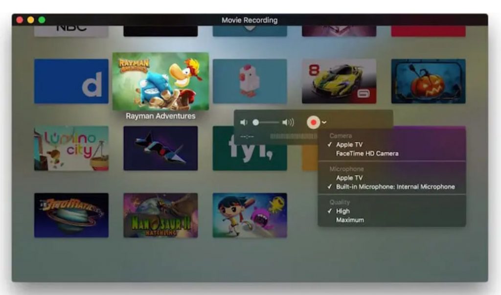 Escoge el contenido del dispositivo Apple TV que quieres guardar