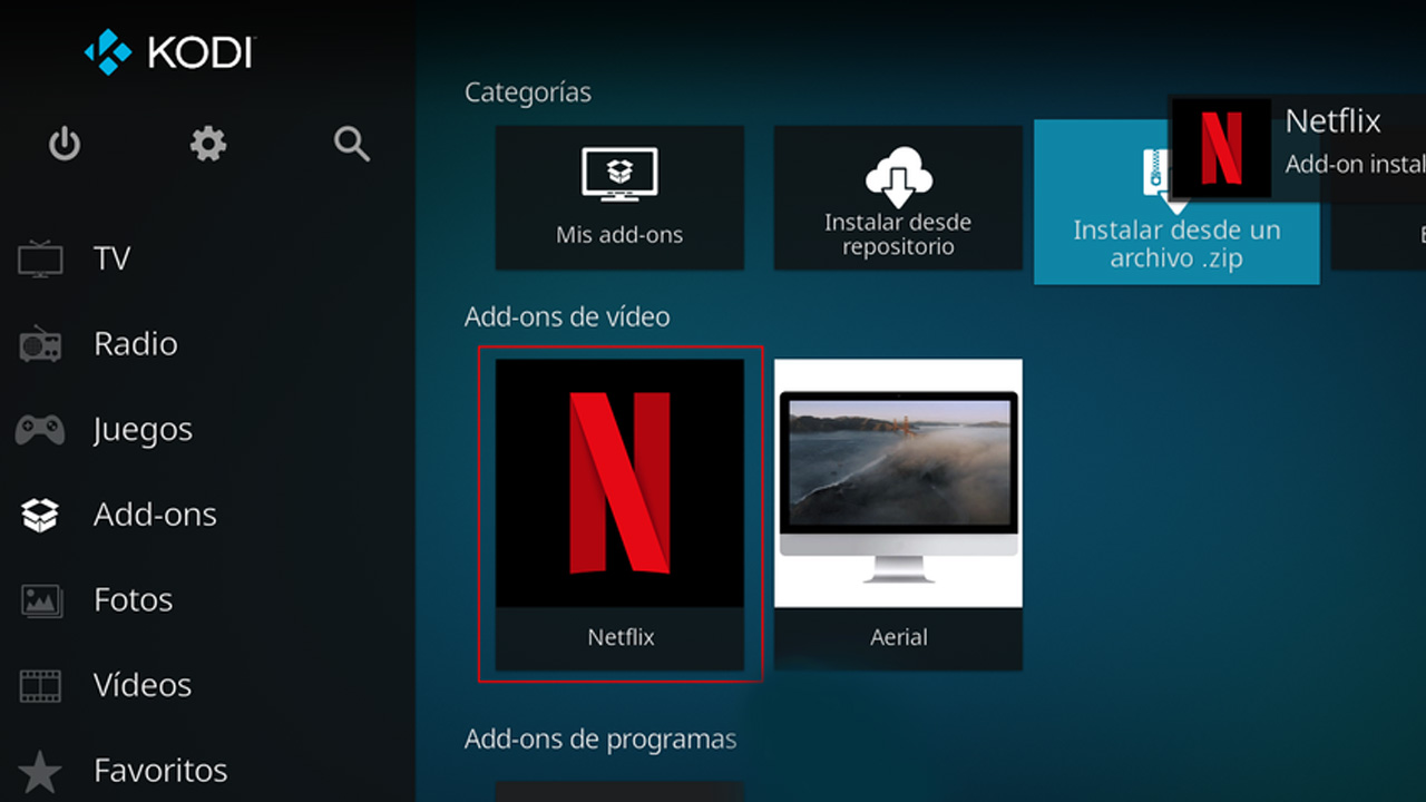 Ver Netflix desde Kodi