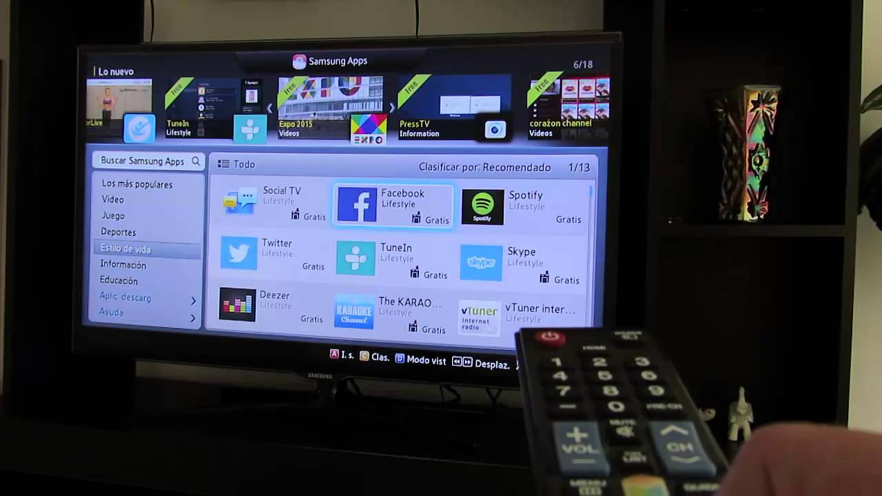 descargar aplicaciones en televisor Samsung