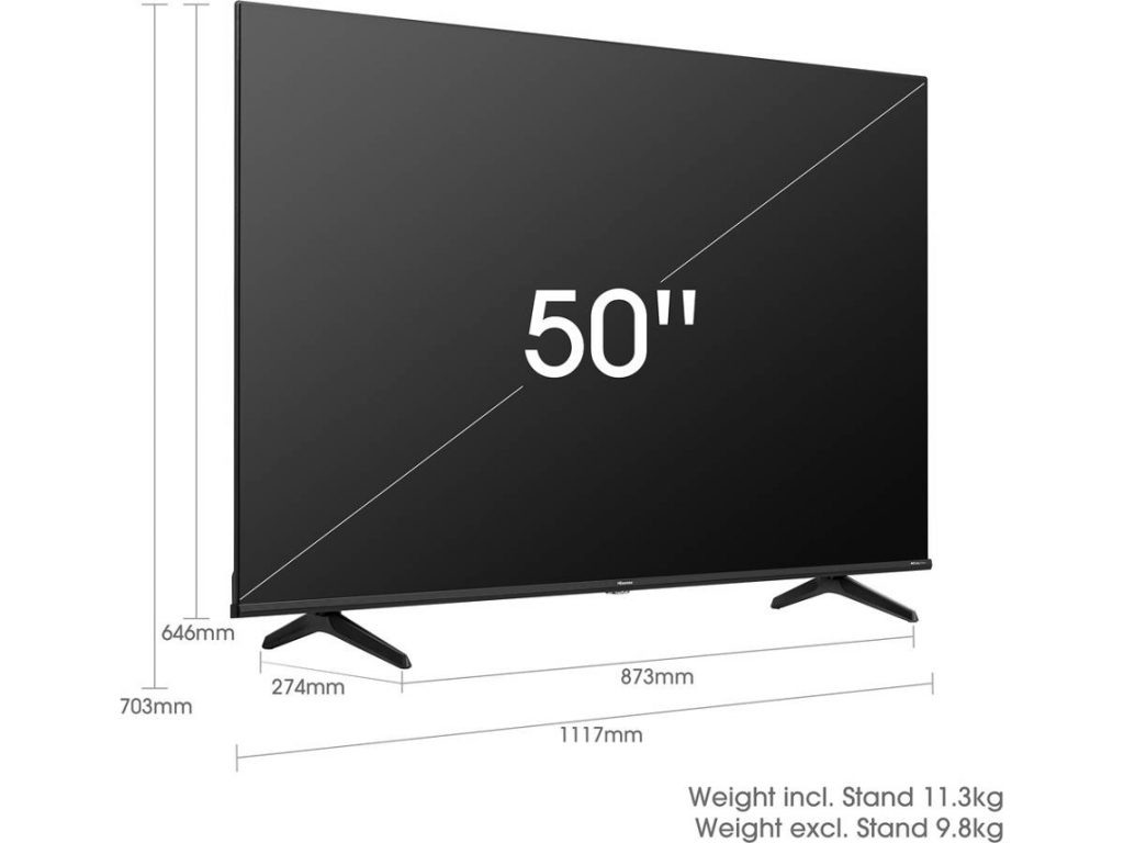 Medidas y peso del televisor