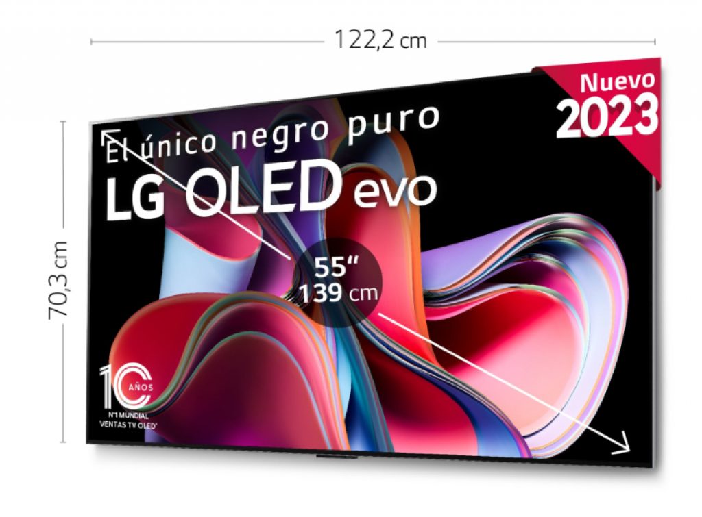 Medidas del LG 55G36LA