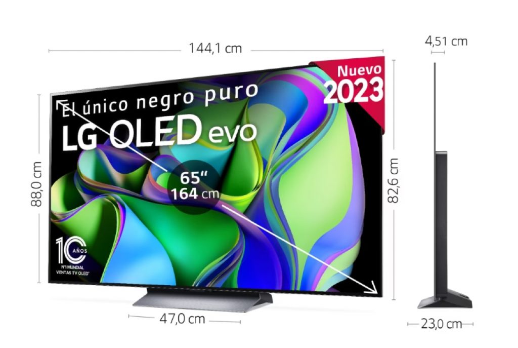 Las medidas de tu nuevo LG OLED65C35LA 
