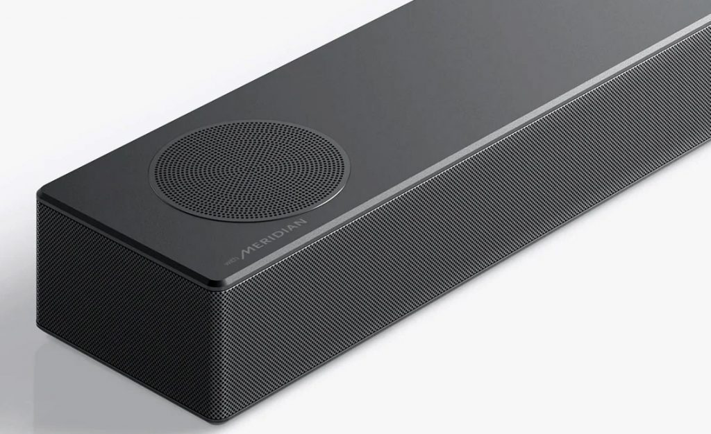 Detalle del acabado de la soundbar