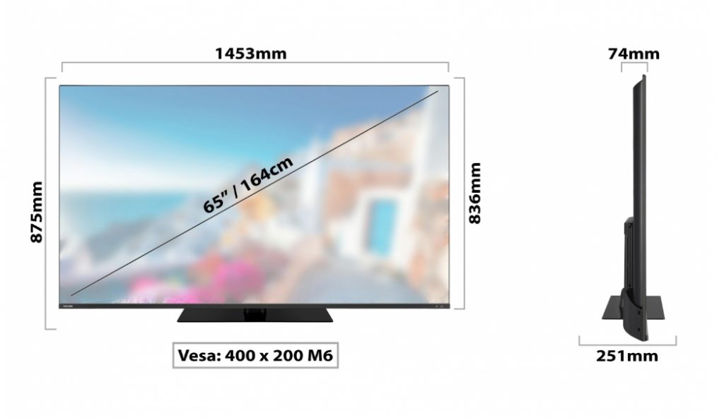 Toshiba 65QA7D63DG en milímetros