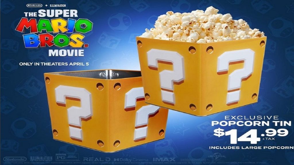 cubo de palomitas de Super Mario Bros