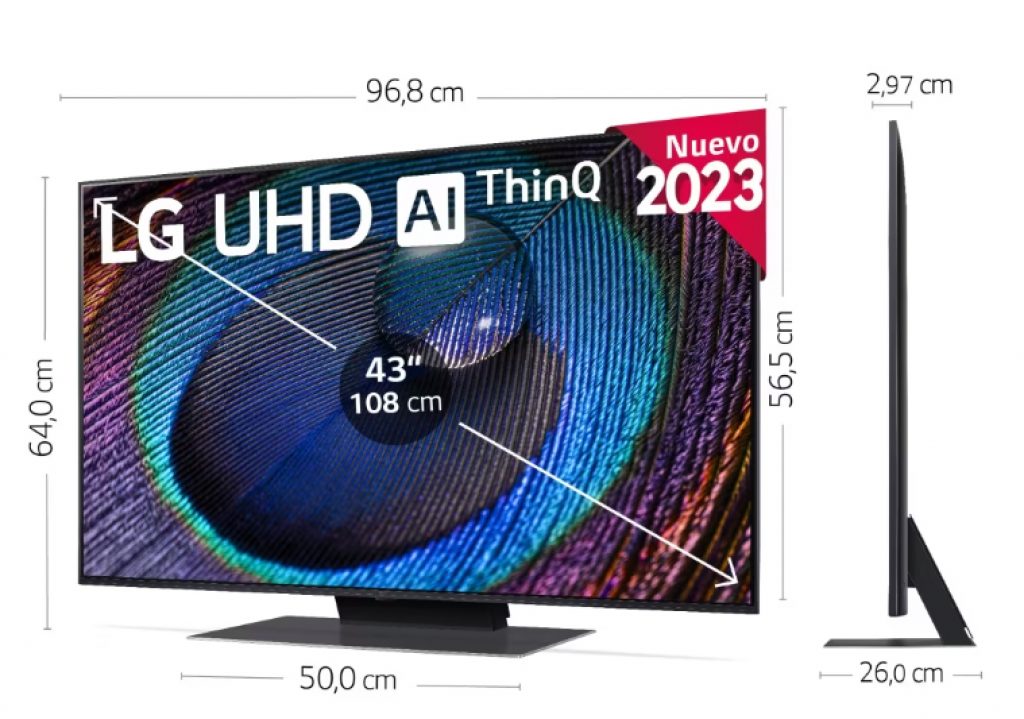 Las medidas y aspecto del televisor