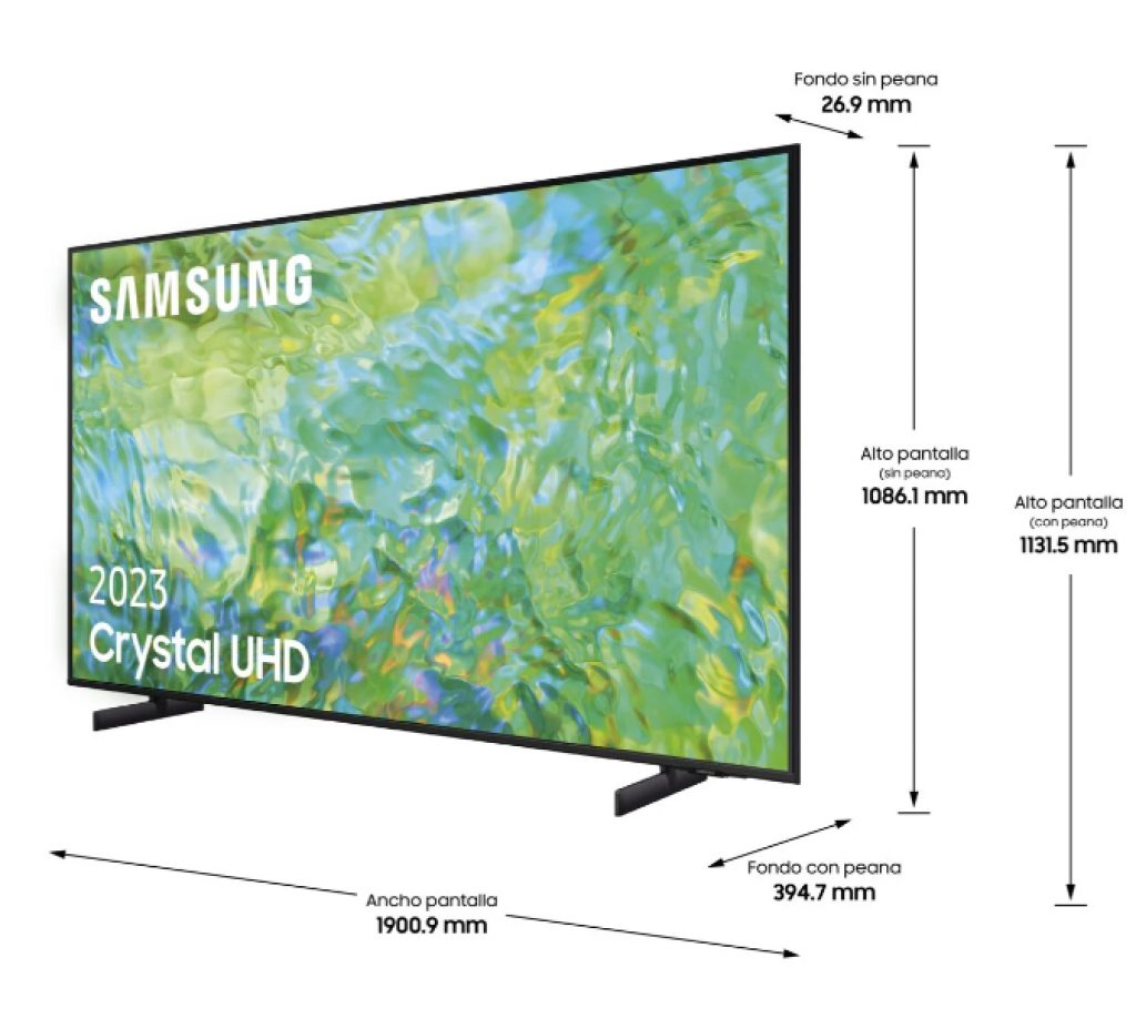 Las enormes medidas del Samsung 85CU8000