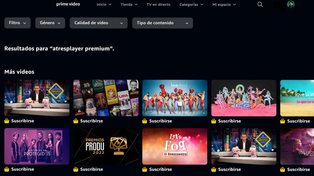 Atresplayer en Amazon Prime Video