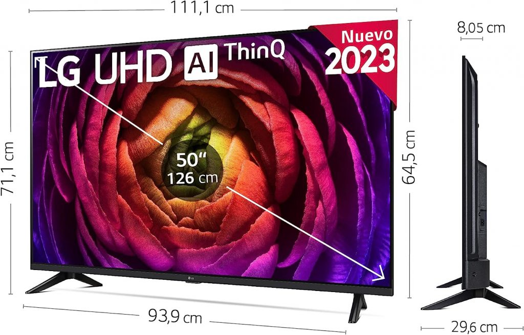 Vistazo básico y medidas del LG 50UR7300