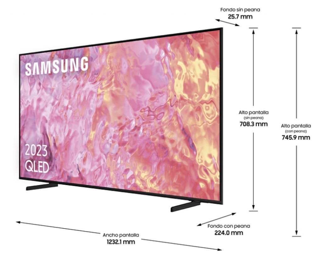 Las medidas del televisor