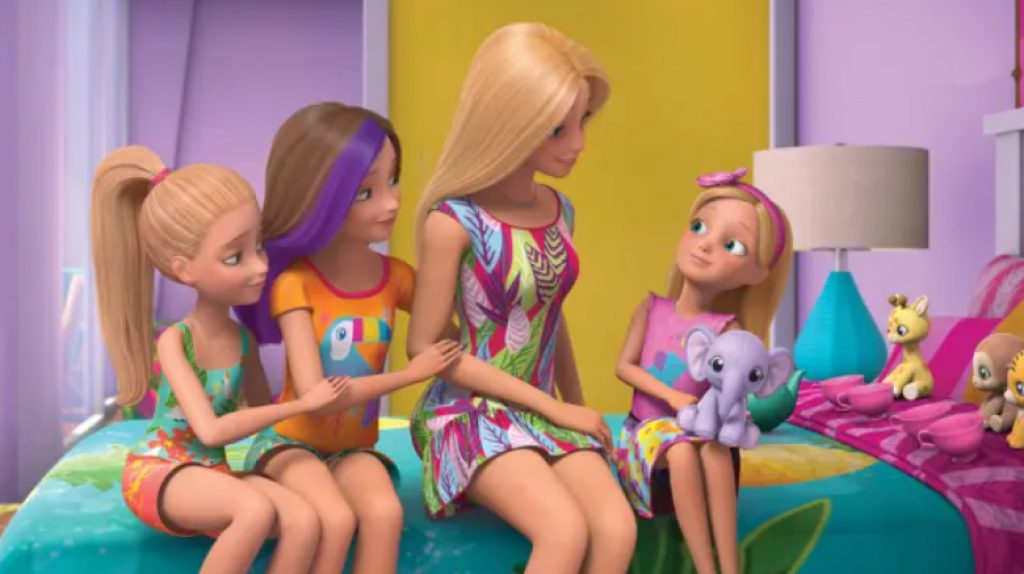 Barbie con su hermana y algunas amigas