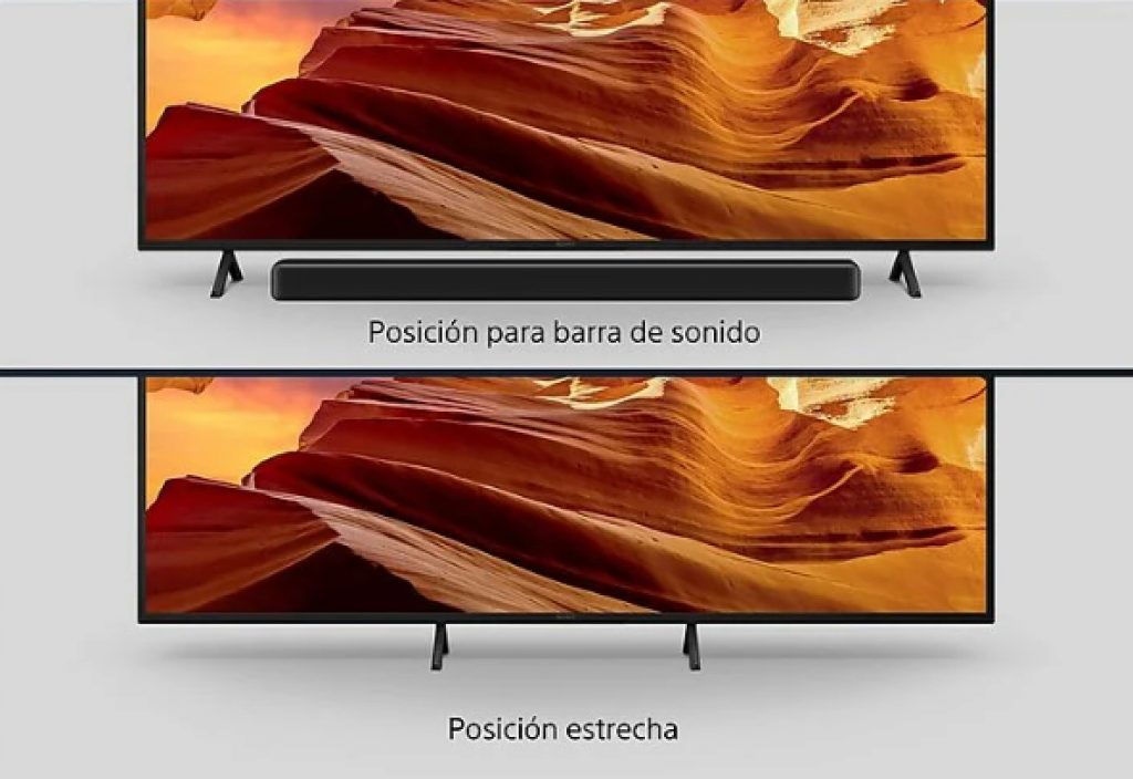 Este es el aspecto de la doble posición para las patas del Sony BRAVIA KD65X75WL