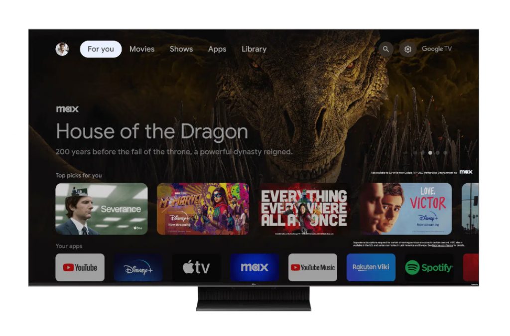 Moderna interfaz con lo último de Android TV y Google TV