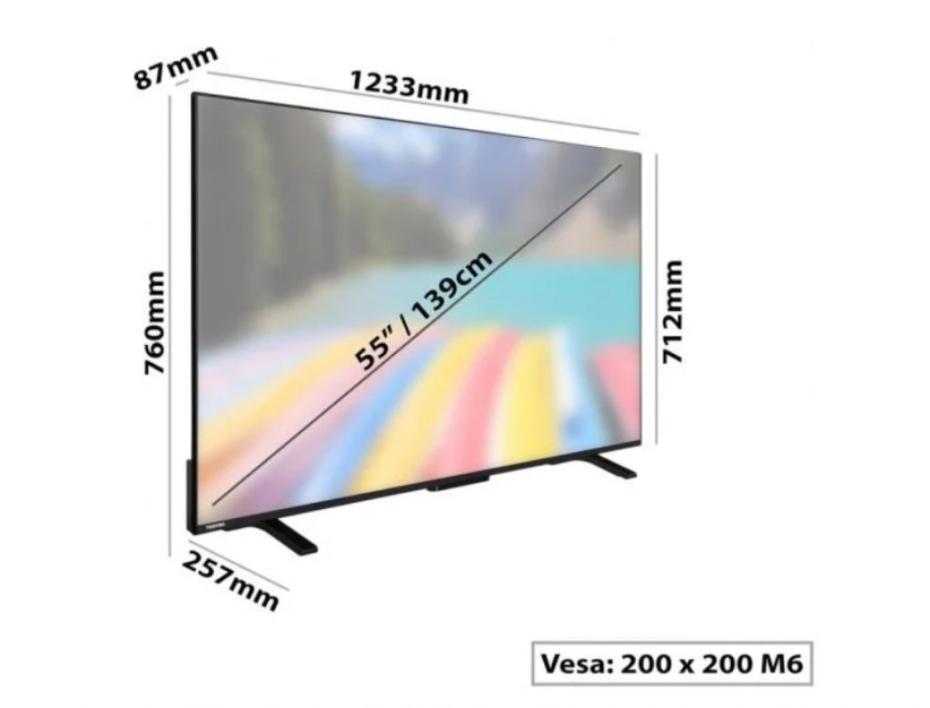 Medidas y VESA del Toshiba 55UV2363DG