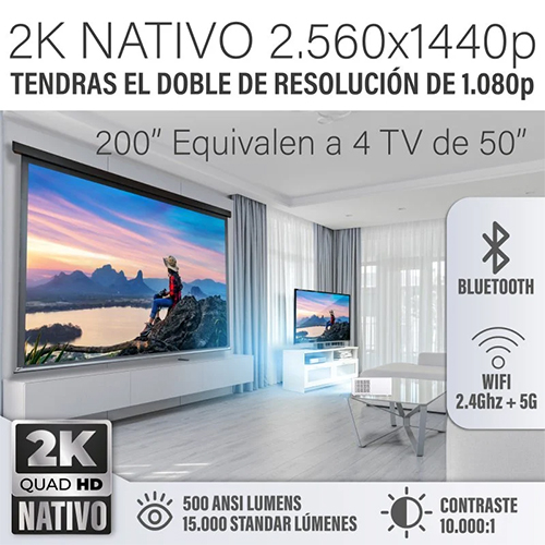 Unicview FV200 2K Nativo, Android 11, 3GB RAM > Tipos de proyector >  Proyectores baratos